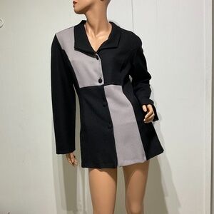 vintage scape ll USA summer blazer block size L/XL non-iron Black and gray